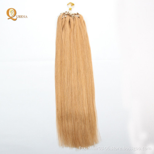 Double Drawn 30 Inch Micro Links Loop Hair 0.5g/0.8g/1g Cheap Micro Ring  Remy Fan/V/ U Tip Flat Tip i Tip Hair Extension